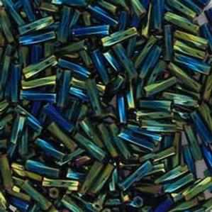 G1T#3-349 Dark Green Iris Twisted Bugles